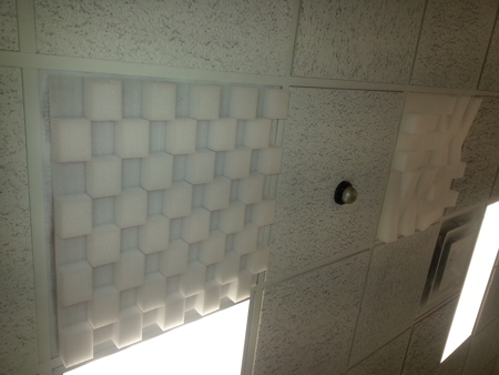 Picture of Stylish Ceiling Tiles- With Wood Base